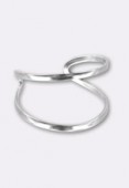 Silver Plated Adjustable Double Ring x1