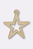 14K Gold Filled Open Work Star Charm 14 mm x1