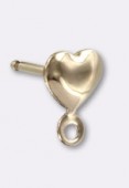 14K Gold Filled Heart Post Earrings W / Ring  5 mm x1
