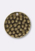 18mm Antiqued Brass Plated Hammered Sequin x2