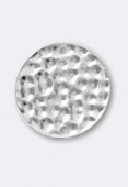 18mm Silver Plated Hammered Sequin Spacer Breads x2