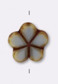 17mm Czech Glass Flat Flower Bead Sand x1
