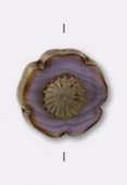 16mm Czech Glass Hawaï Flower Bead Lilac x1