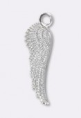 .925 Sterling Silver Angel Wing Charms 21x6.5 mm x1