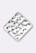 12x12mm Silver Plated Hammered Sequin Spacer Beads x2