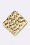 12x12mm Gold Plated Hammered Sequin Spacer Beads x2