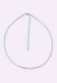 .925 Sterling Silver Round Chain Omega 1 mm x1