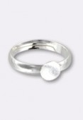 .925 Sterling Silver Glue On Adjustable Ring 6 mm x1