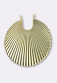 Gold Plated Fan Stamping Charms Pendant 45 mm x1