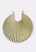 Gold Plated Fan Stamping Charms Pendant 40 mm x1