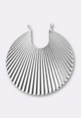 Silver Plated Fan Stamping Charms Pendant 40 mm x1
