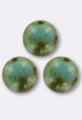 6mm Czech Smooth Round Glass Beads Turquoise Picasso x24