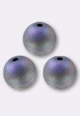 6mm Czech Smooth Round Glass Beads Crystal Glittery Silver Matted x24