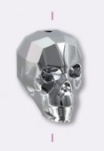 19 mm Skull Bead 5750 Crystal Light Chrome 2X x1