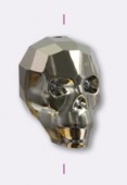 19 mm Skull Bead 5750 Crystal Metallic Light Gold 2X x1