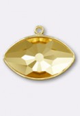  18mm  Gold-Plated Charm Setting for Austrian Crystals 4775 Eye Fancy Stone x 1