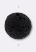 10mm Stone Black Lava Beads Round Beads X4