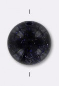 
10mm Dark Midnight Blue Goldstone Round Beads x4