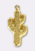 25x12 mm Gold Plated Cactus Charms x 1