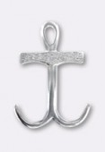 38x27mm Silver Plated Anchor x1