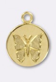 10mm Gold Plated Butterfly Sequin Charms x1
