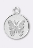 10mm Silver Plated Butterfly Sequin Charms x1
