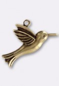 20x10mm Antiqued Brass Plated Paradise Bird Charms x1