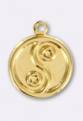 11mm Gold Plated Ying Yang Charms x1