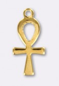 15x8mm Gold Plated Life Cross Charms x1