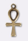 15x8mm Antiqued Brass Plated Life Cross Charms x1
