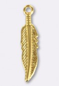 5x3mm Gold Plated Feather Charms x1