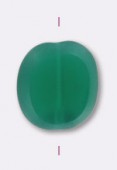 10x9mm Flat Oval Window Table Cut Bead Opaque Emerald x1