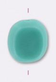10x9mm 10x9mm Flat Oval Window Table Cut Bead Opaque Green Turquoise  x1