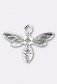 9.2x12.9mm Silver Plated Bee Charms x1