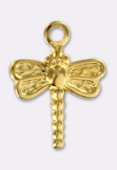 10.3x9.2 mm Gold Plated Dragonfly Charms x1