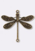 18x24mm Antiqued Brass Plated Dragonfly Charms x1