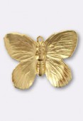 30x24 mm Gold Plated Butterfly Charms x1