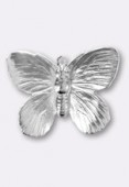 30x24 mm Silver Plated Butterfly Charms x1