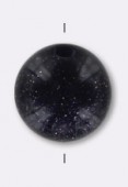 6mm Dark Midnight Blue Glass Goldstone Round Beads x6