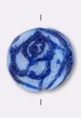Ronde fleur 9 mm blue x2