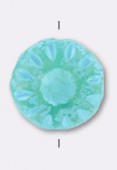 13mm Czech Oval-Shaped Wheel Glass Bead Matte Blue Turquoise x1