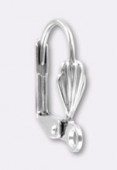 18x12mm Silver Plated Earrings Leverbacks W / Shell x2