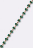 Czech Seed Beads Chain Green x10 cm