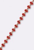 Czech Seed Beads Chain Red x10 cm
