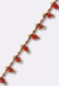 Czech Seed Beads Chain Coral x10 cm