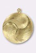 32 mm Gold Plated Volutes Pendant Stamping x1