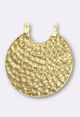 30mm Gold Plated Hammered Stamping Pendant x1