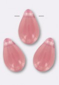 6x9mm Czech Teardrop Glass Beads Pink Opal x4