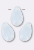 6x9mm Czech Teardrop Glass Beads White Opal x4