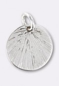 925 Sterling Silver Striped Pendant 12 mm x1